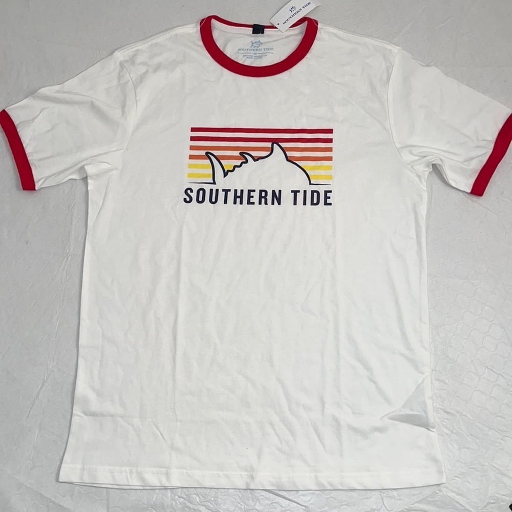 Southern Tide Skipjack Rise white multicolor short sleeve t-shirt